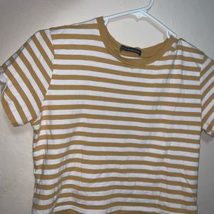 brandy melville yellow striped tee !